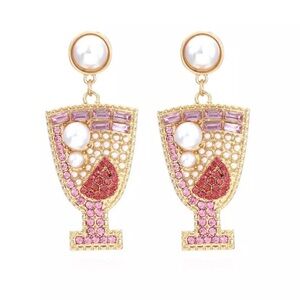 Lovely Wine Glass Earrings